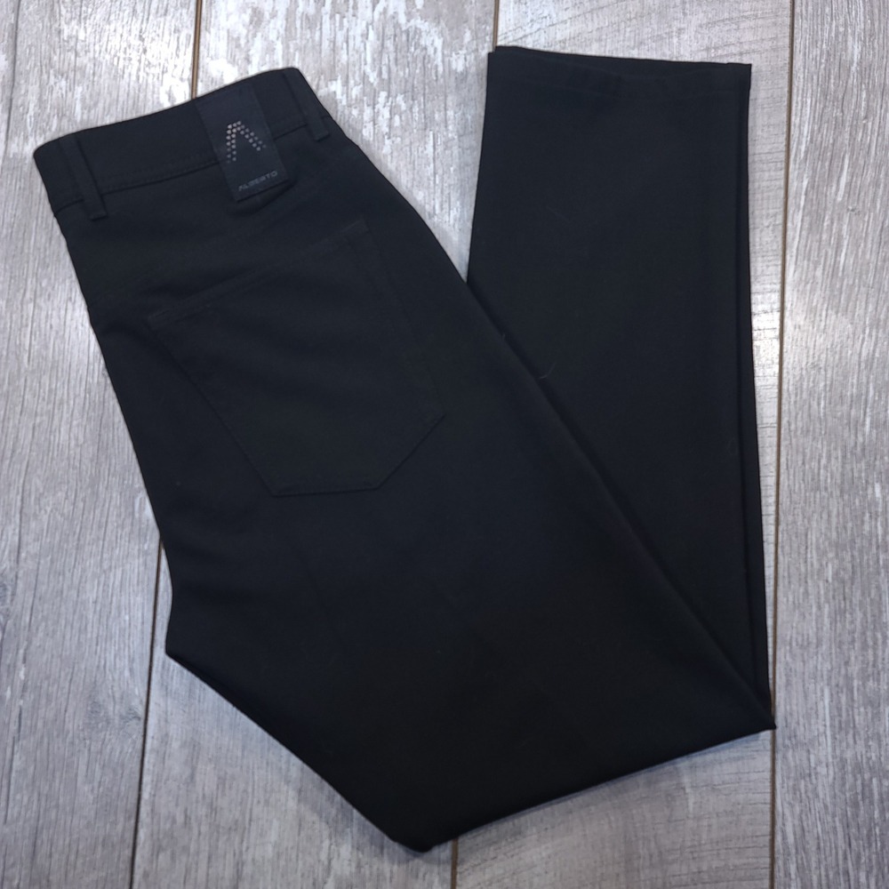 Alberto Stone Pants Men Size 30x29 Black Ceramica Modern Fit Office Trousers